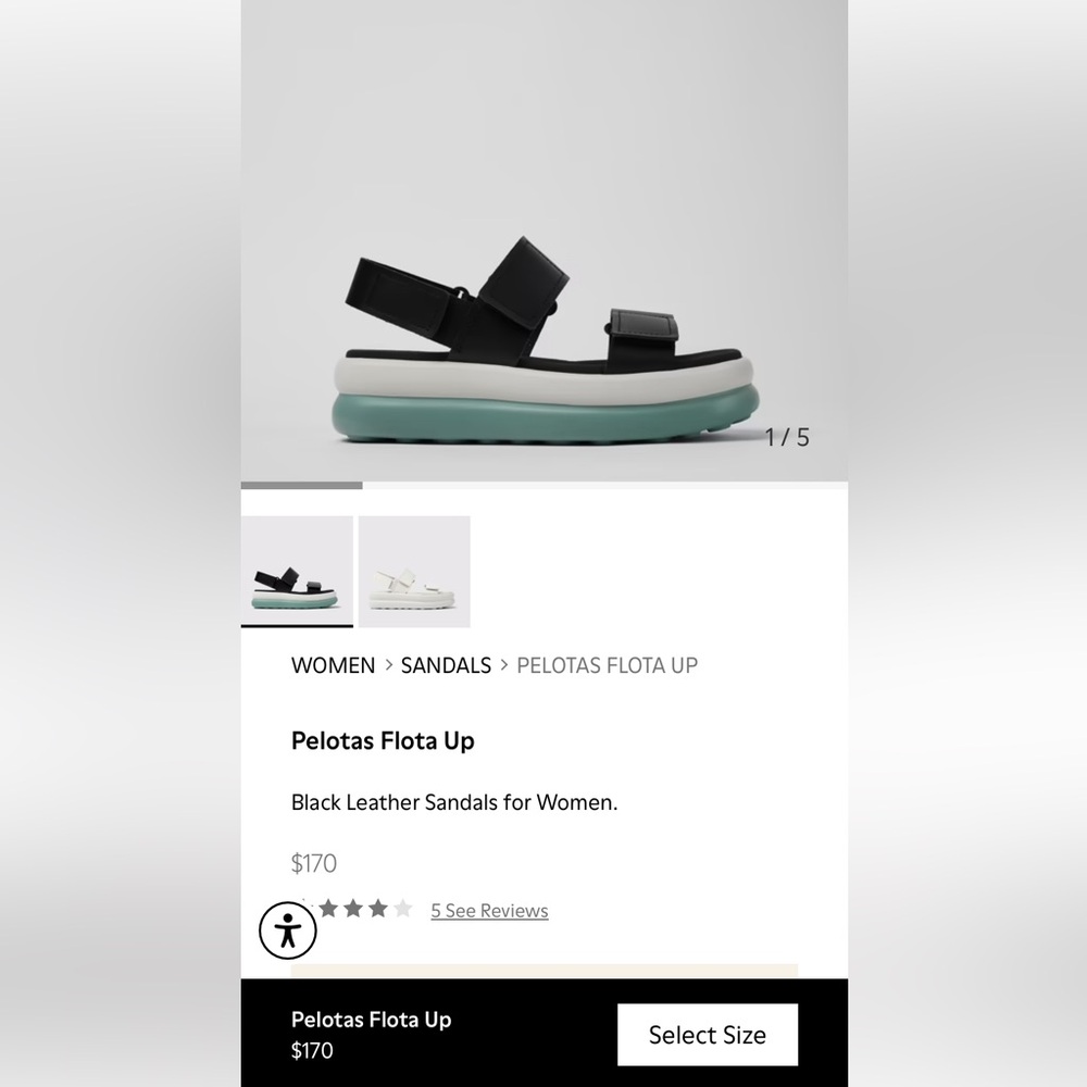CAMPER black sandals sz 7